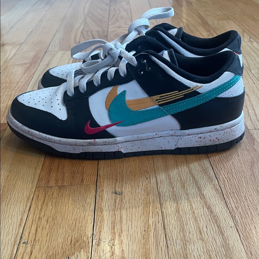 Nike Kids' Black, White, and Teal Sneakers